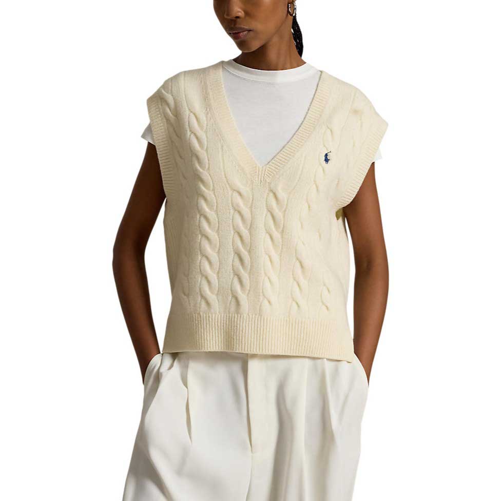 Polo Ralph Lauren Cable Knit Wool Cashmere Sweater Vest